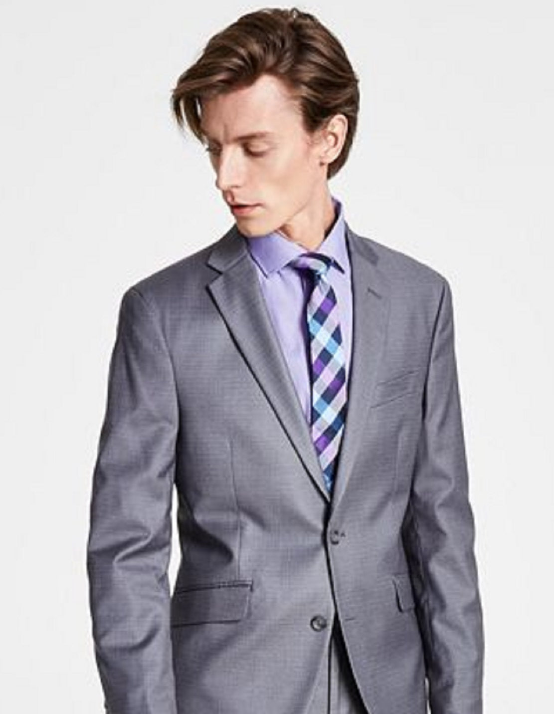 Terno Kenneth Cole Reaction Ready Flex Slim Fit Masculino Cinza Tamanho 40