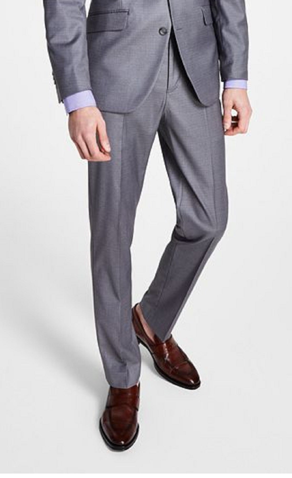 Terno Kenneth Cole Reaction Ready Flex Slim Fit Masculino Cinza Tamanho 42