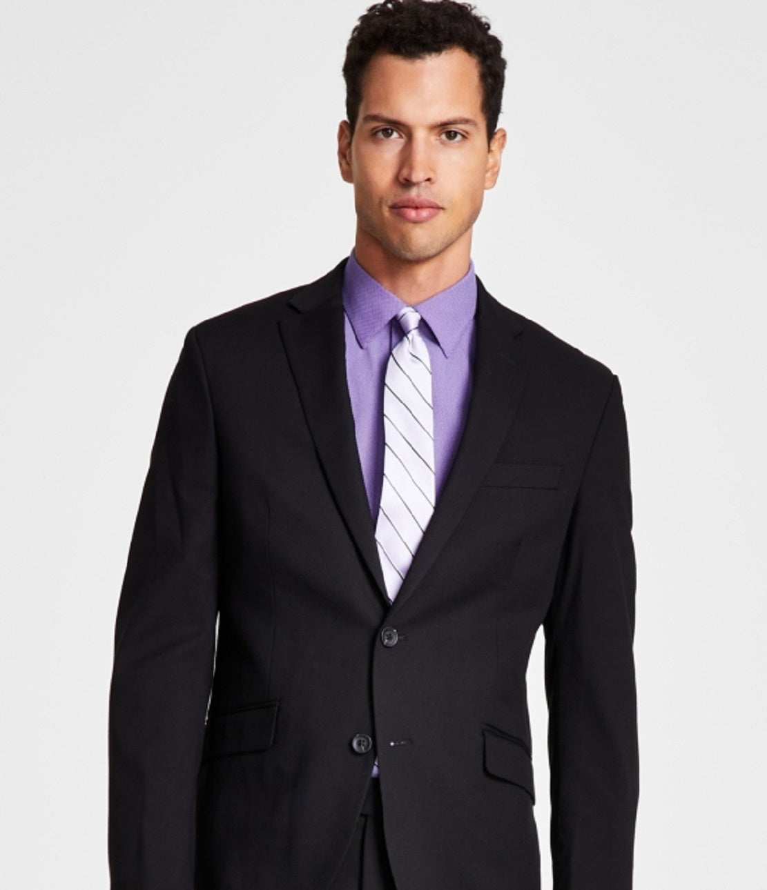Terno Kenneth Cole Reaction Ready Flex Slim Fit Masculino Preto Tamanho 46