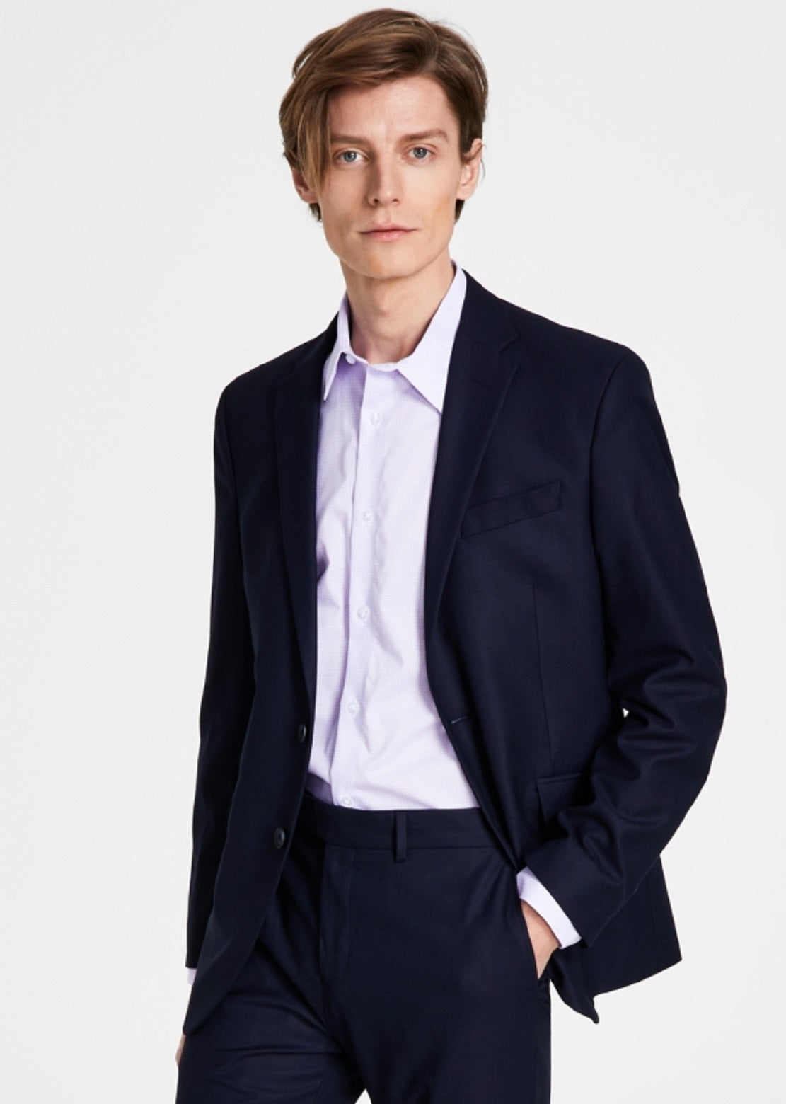 Terno Kenneth Cole Reaction Ready Flex Slim Fit Masculino Azul Tamanho 40