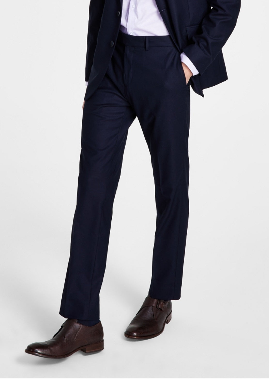 Terno Kenneth Cole Reaction Ready Flex Slim Fit Masculino Azul Tamanho 40