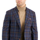 Casaco esportivo masculino Tallia de lã slim fit, azul, tamanho 40