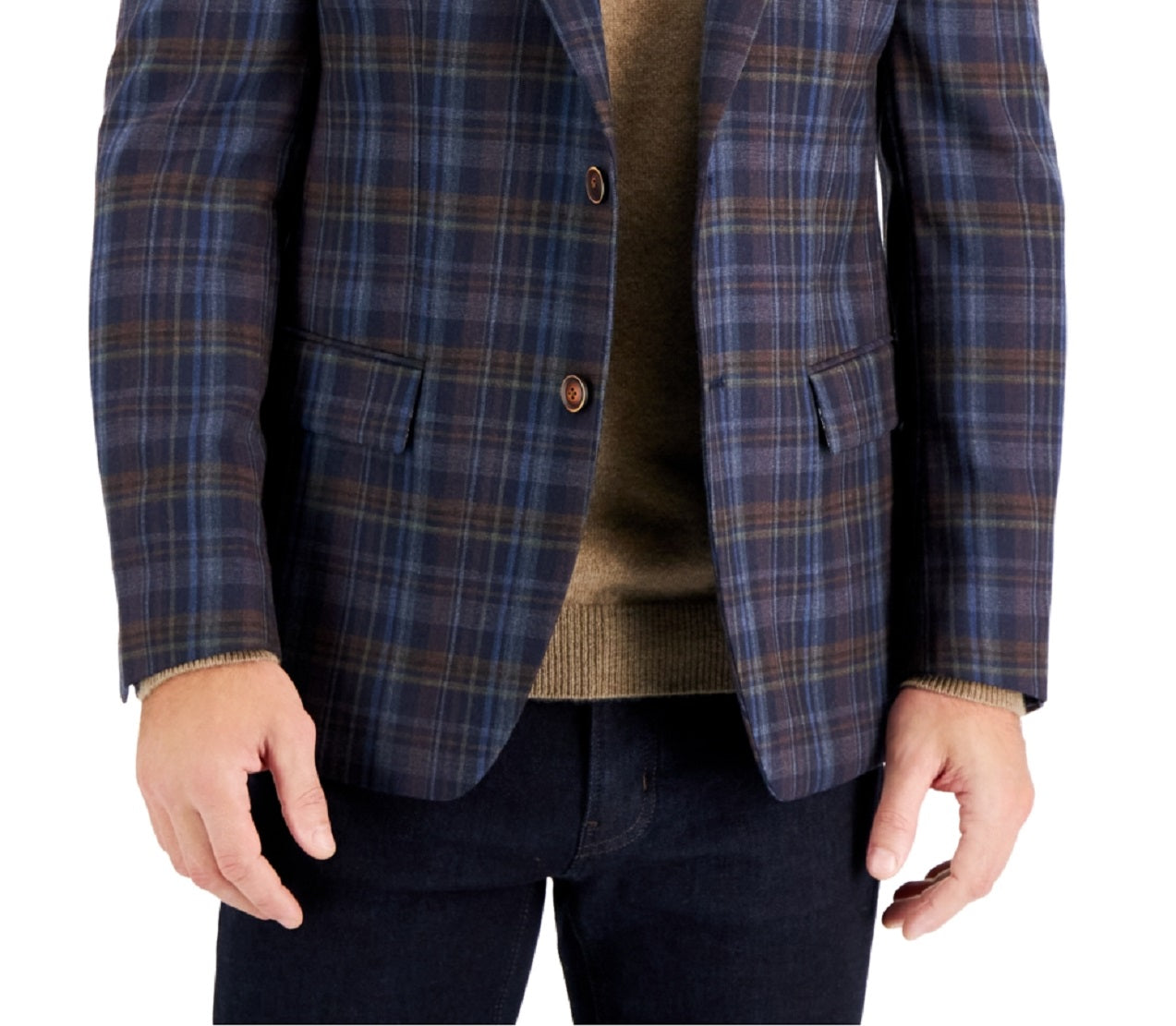 Casaco esportivo masculino Tallia de lã slim fit, azul, tamanho 40
