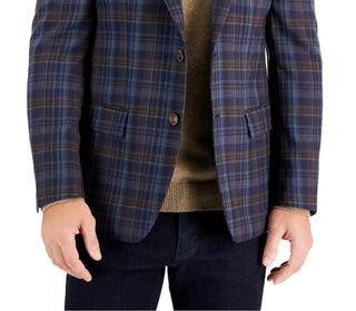Casaco esportivo masculino Tallia de lã slim fit, azul, tamanho 40
