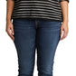 Calça jeans reta feminina Suki cintura média, azul, tamanho 20W, da Silver Jeans Co.