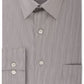 Camisa social listrada Van Heusen masculina com ajuste flexível e gola cinza, tamanho 16 x 34 x 35