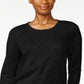 Top feminino com bainha em camadas Style &amp; Co, preto, tamanho XX-G