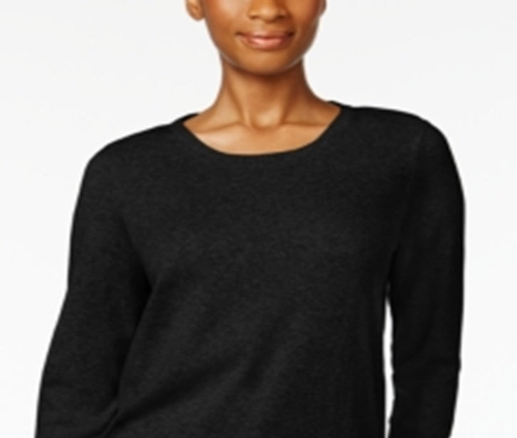 Top feminino com bainha em camadas Style &amp; Co, preto, tamanho XX-G