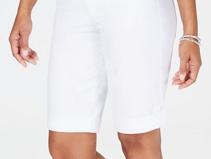 Shorts Chino Feminino Charter Club Tummy Control Branco Tamanho 10