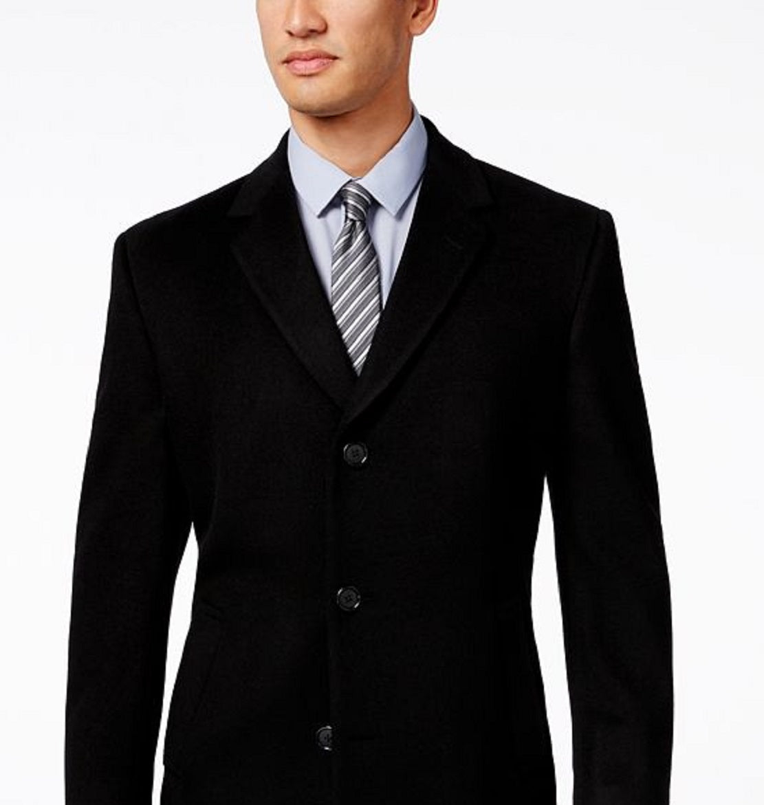 Sobretudo Kenneth Cole Reaction Masculino de Lã Raburn, Preto, Tamanho 36