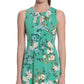 Vestido de malha com estampa floral feminino London Times, verde, tamanho 20W