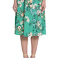 Vestido de malha com estampa floral feminino London Times, verde, tamanho 20W