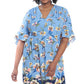 Vestido longo feminino com estampa floral London Times, azul, tamanho 14W