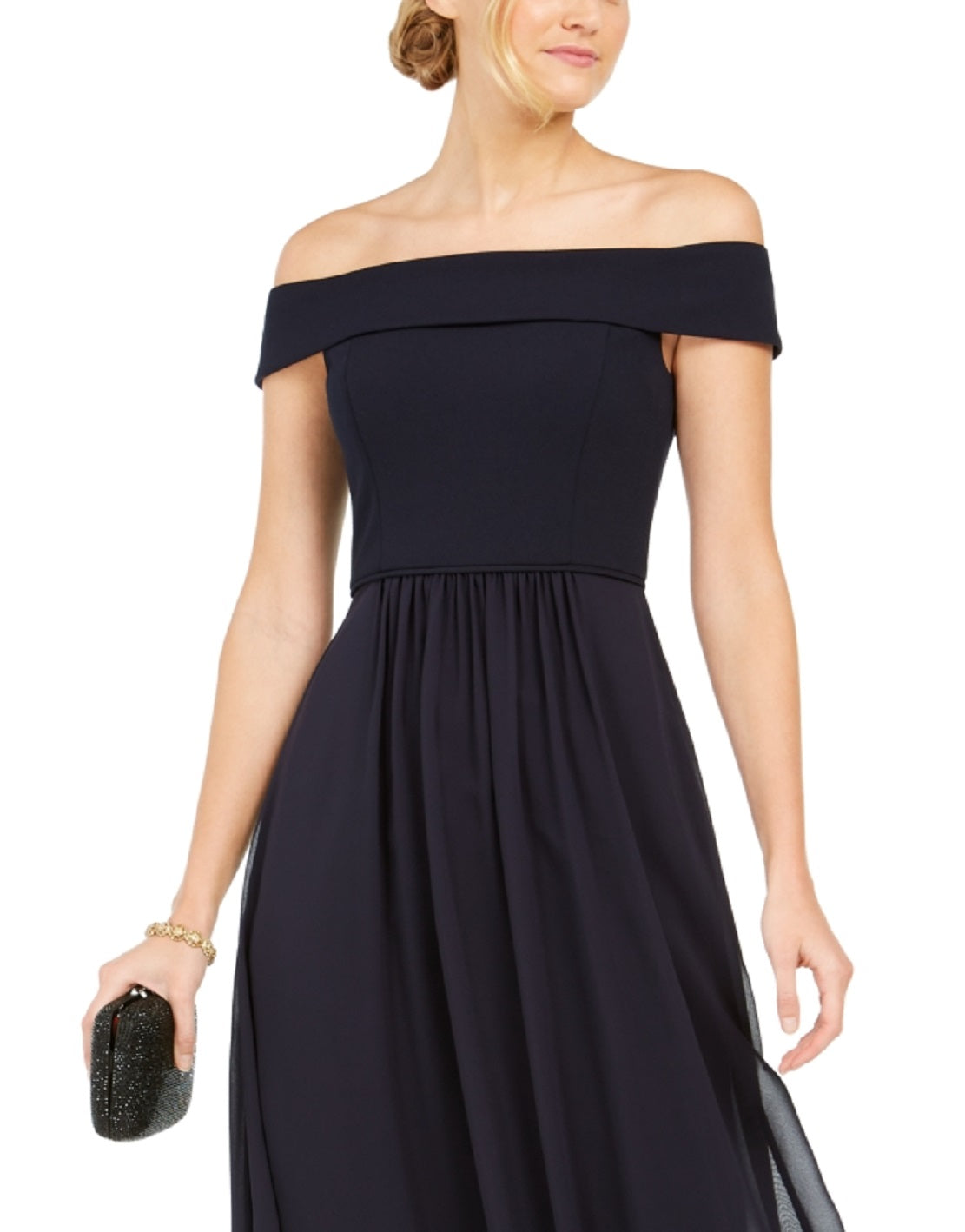 Vestido de chiffon tomara que caia feminino Adrianna Papell, azul, tamanho 12