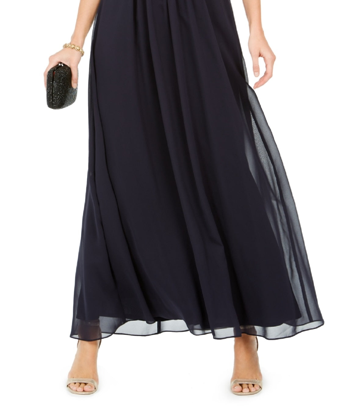 Vestido de chiffon tomara que caia feminino Adrianna Papell, azul, tamanho 12