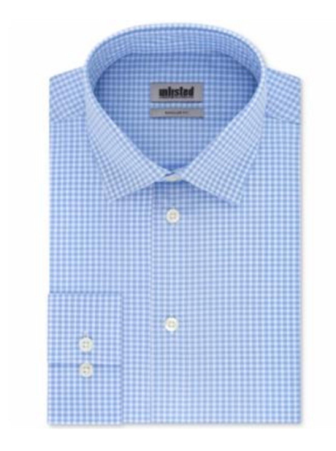 Camisa social masculina Kenneth Cole Regular Fit xadrez e listras, azul, tamanho G