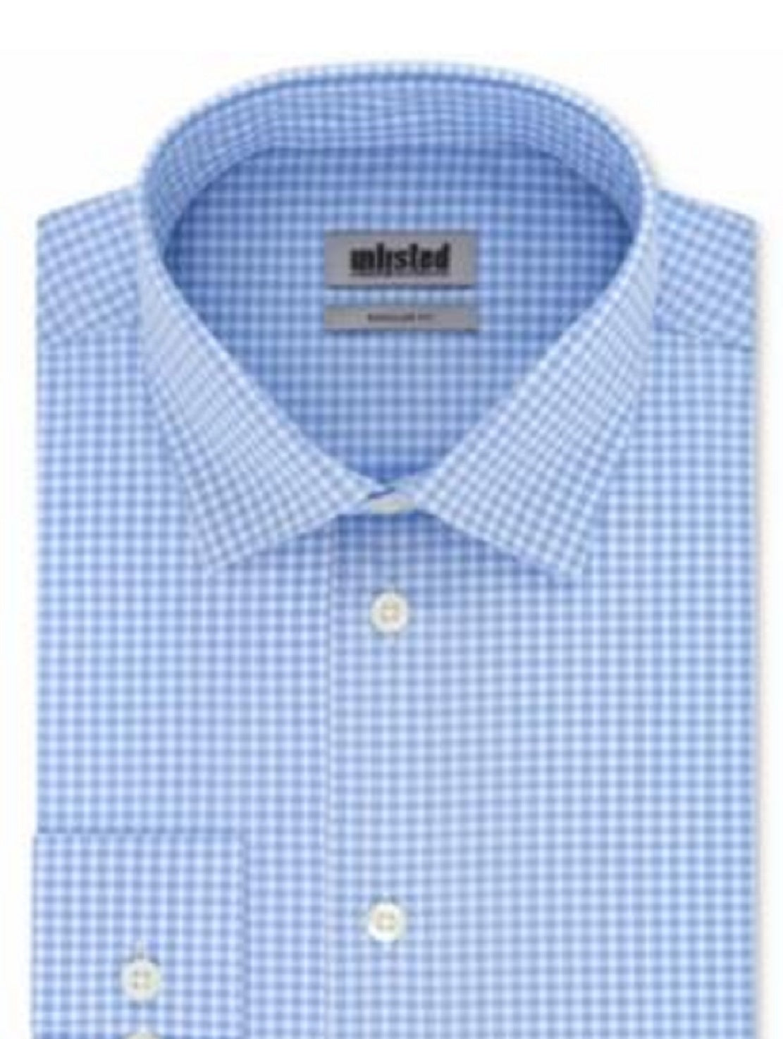Camisa social masculina Kenneth Cole Regular Fit xadrez e listras, azul, tamanho G