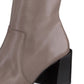 Paul Green Botas Femininas Olivia Biqueira Quadrada Salto Bloco Marrom Tamanho 9 M