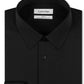 Camisa social Calvin Klein masculina slim fit, sem passar roupa, com gola espinha de peixe, preta, tamanho 34x35