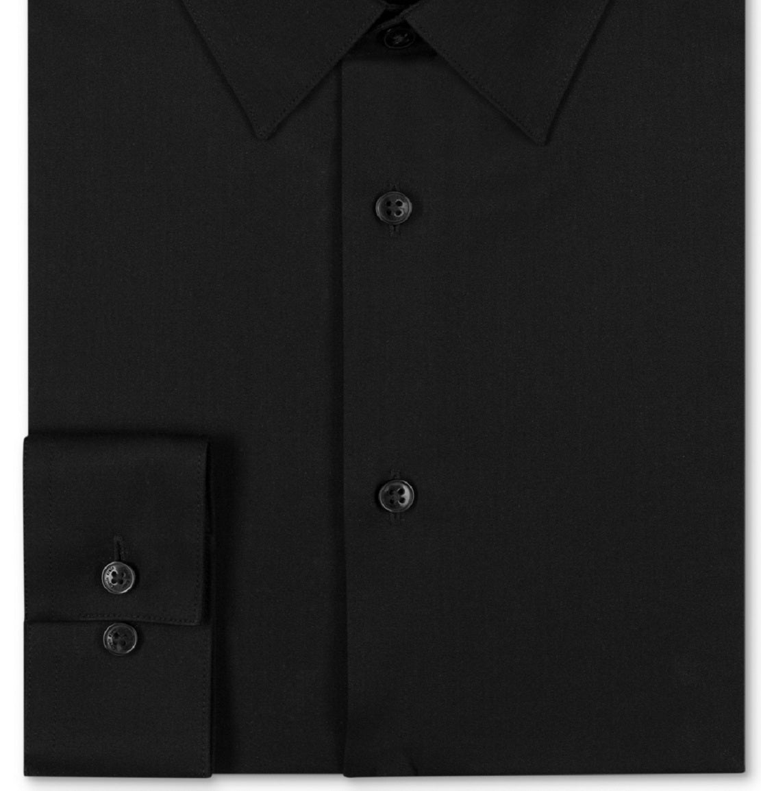 Camisa social Calvin Klein masculina slim fit, sem passar roupa, com gola espinha de peixe, preta, tamanho 34x35