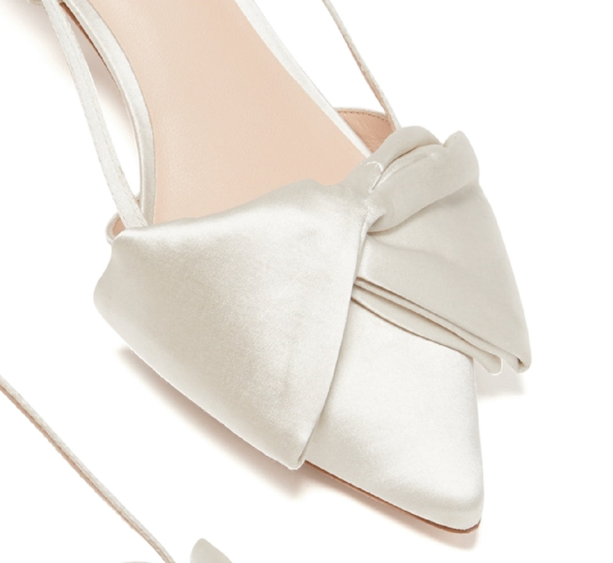 Kate Spade New York Feminino Marseille Bow Bico Fino Slingback Scarpin Branco Tamanho 8 B