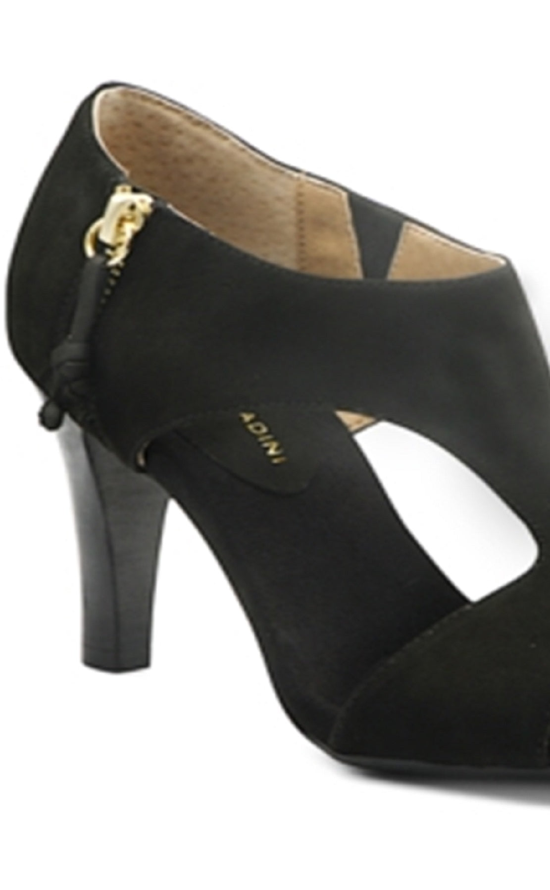 Adrienne Vittadini Venus Peep Toe Shootie Feminino Preto Tamanho 8 M