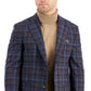 Casaco esportivo masculino Tallia de lã slim fit, azul, tamanho 44