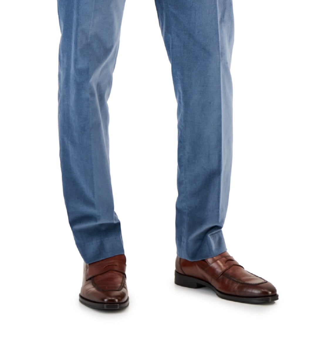 Calça social masculina Alfani Slim Fit de veludo azul tamanho 38x32