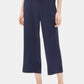 Calça cropped feminina Eileen Fisher de seda com perna larga, azul, tamanho X-S