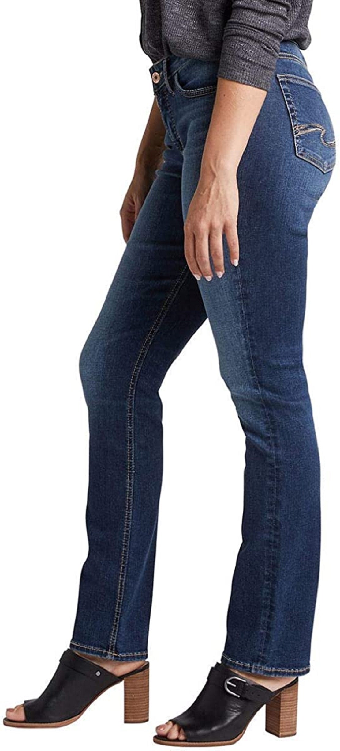 Calça jeans feminina Avery Straight Leg da Silver Jeans Co., azul, tamanho 24