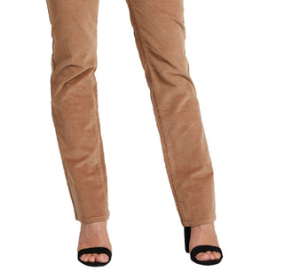 Calça de veludo cotelê feminina Jag Jeans Ruby com perna reta, marrom, tamanho 10 Petite