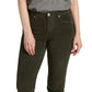 Calça jeans feminina Jag Ruby Straight Leg Veludo cotelê verde tamanho 6x30