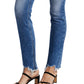 Calça jeans feminina Suki de cintura média e perna reta, tamanho 36x29, azul, da Silver Jeans Co.
