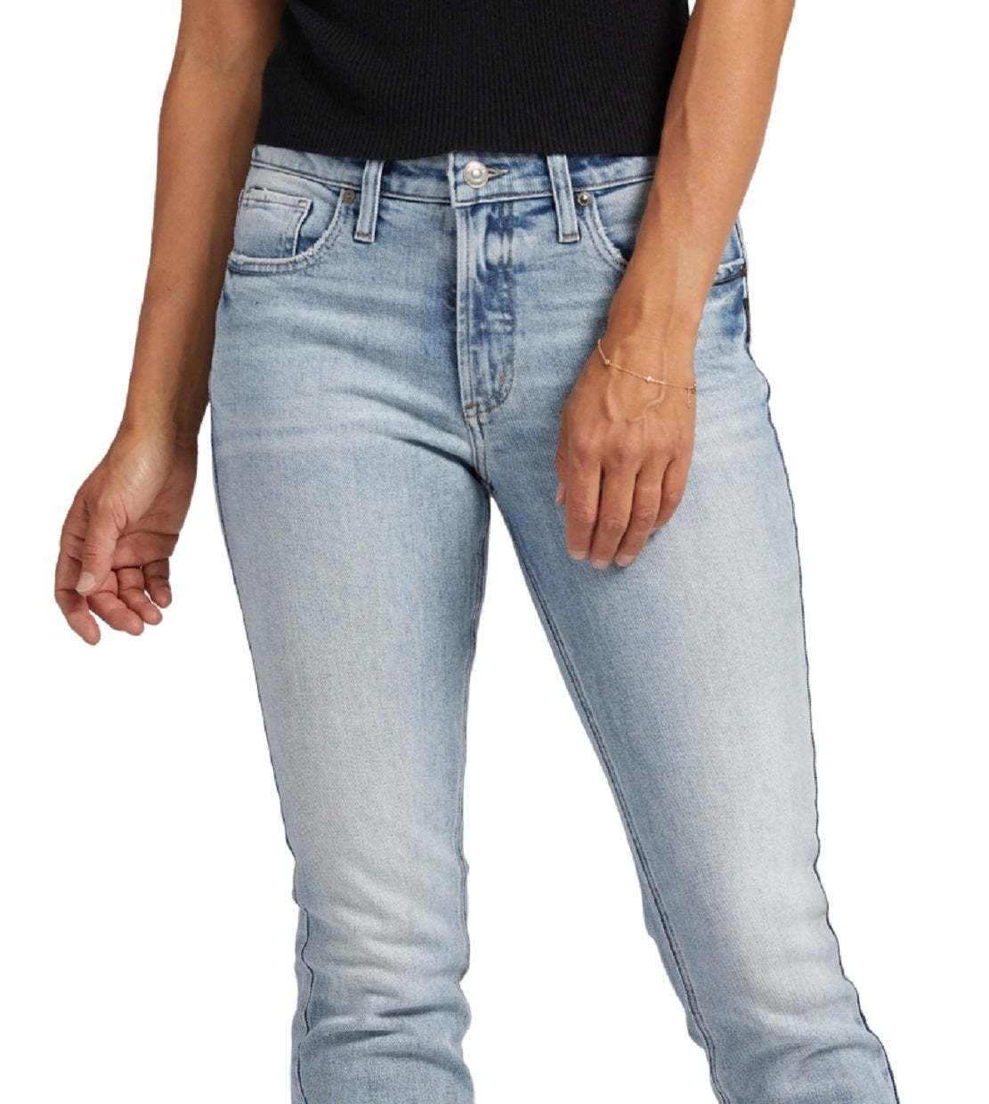 Calça jeans reta feminina mais procurada da Silver Jeans Co., azul, tamanho 31
