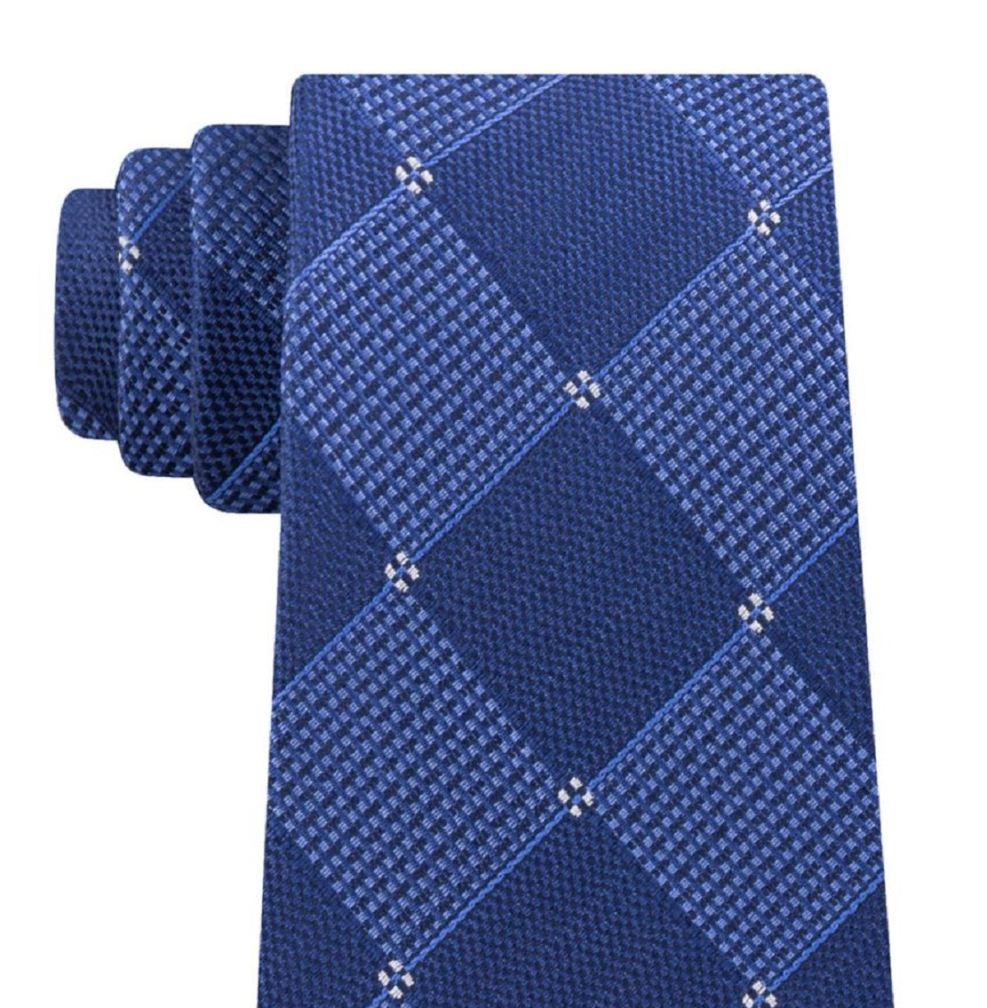 Gravata de escritório masculina Kenneth Cole Reaction em mistura de seda, azul, tamanho regular