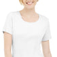 Karen Scott Blusa feminina de manga curta e decote redondo, branca, tamanho grande