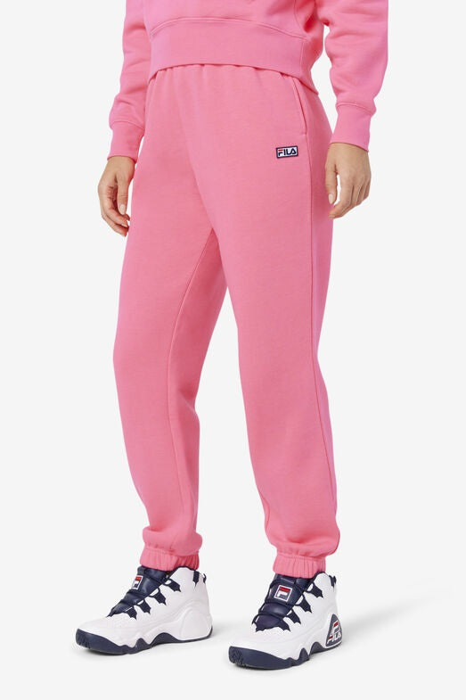 Calça jogger feminina Fila Lassie Full Length Rosa Tamanho P