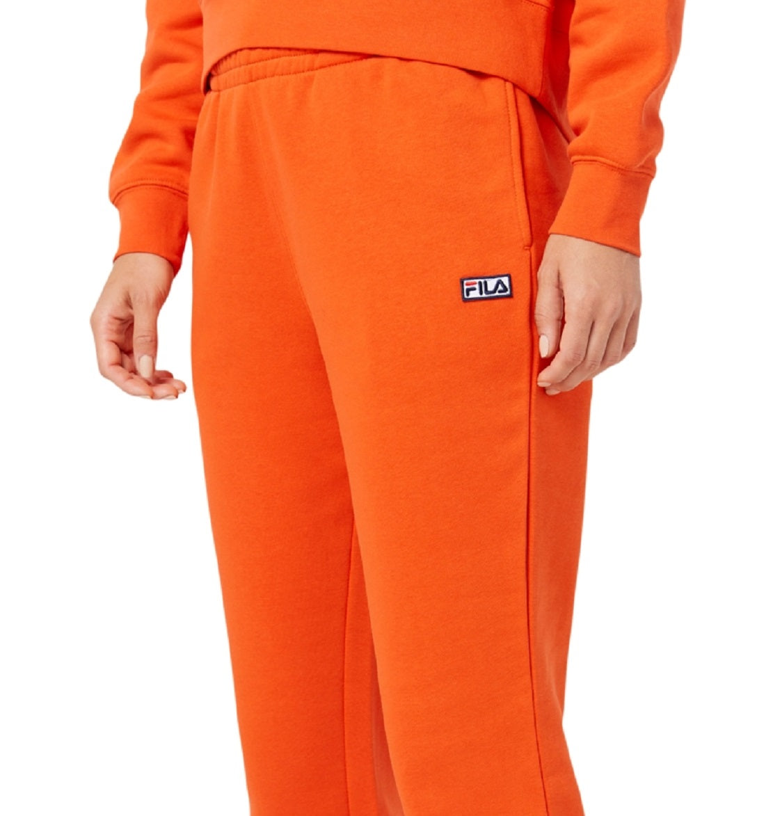 Calça de moletom feminina Fila Lassie Full Length Laranja Tamanho P