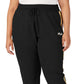 Calça jogger feminina Fila Clover Mid Rise com cordão, preta, tamanho 3X