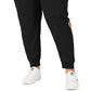 Calça jogger feminina Fila Clover Mid Rise com cordão, preta, tamanho 3X
