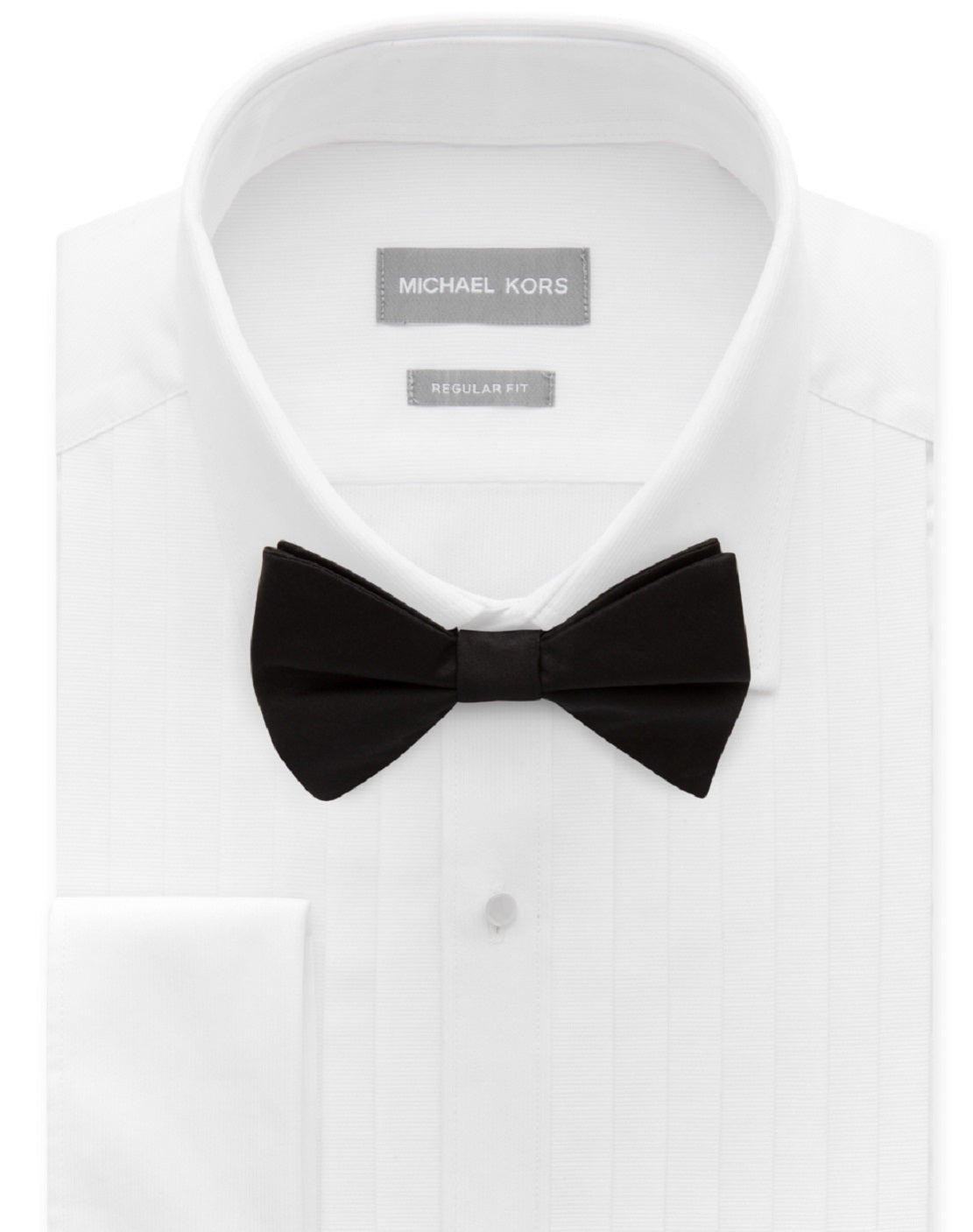 Camisa social masculina Michael Kors com punho francês e sem ferro, branca, tamanho 14,5 x 32 x 33
