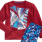 Conjunto de pijama Max &amp; Olivia Big Boy's 2 peças Train Like A Beast vermelho tamanho G