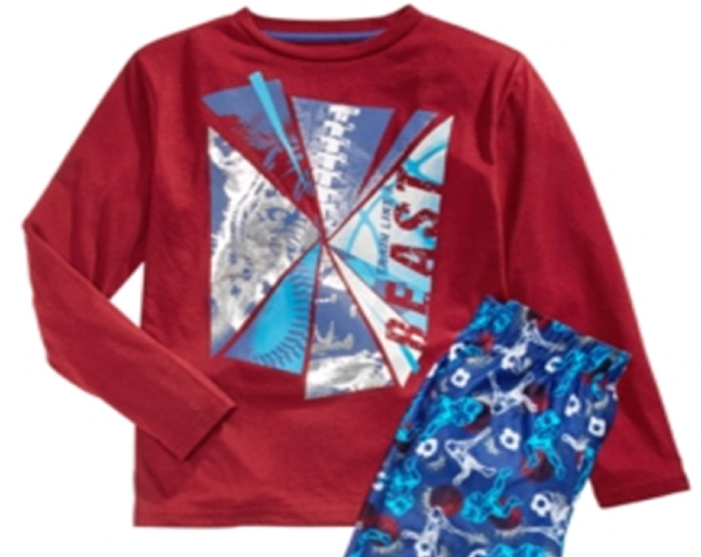 Conjunto de pijama Max &amp; Olivia Big Boy's 2 peças Train Like A Beast vermelho tamanho G