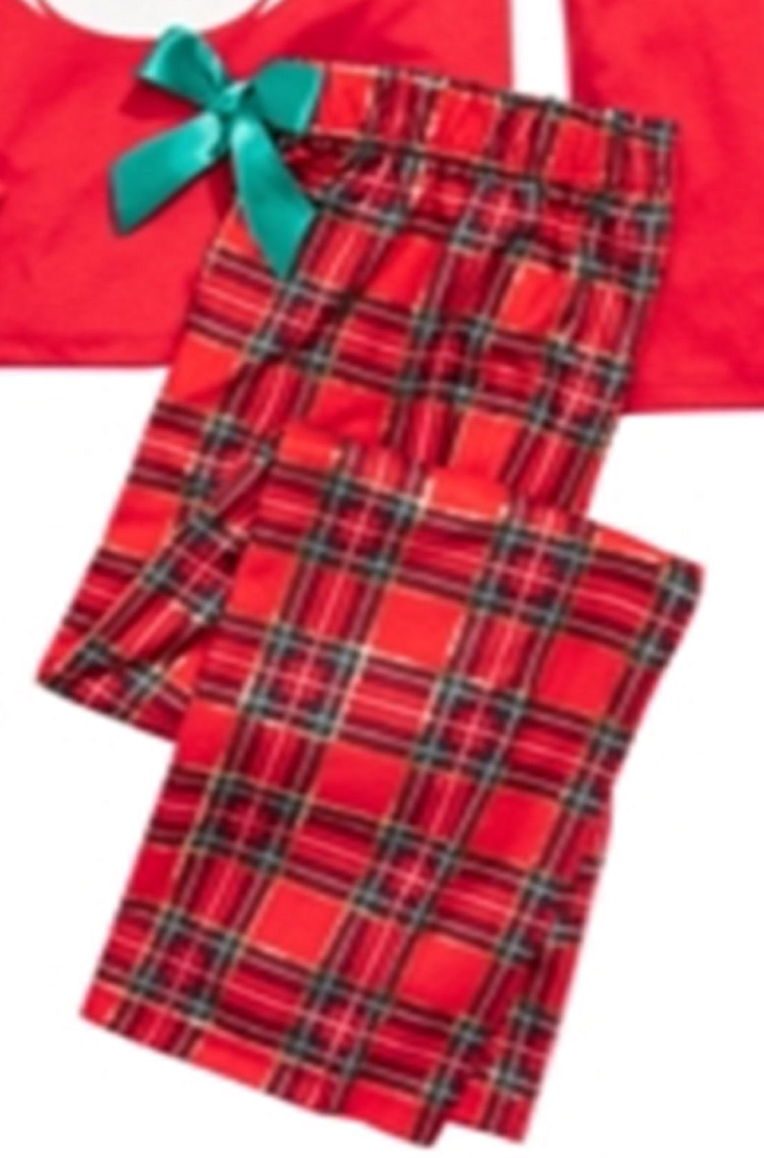 Conjunto de pijama infantil Believe Santa Max &amp; Olivia Big Girl, 2 peças, vermelho, tamanho P