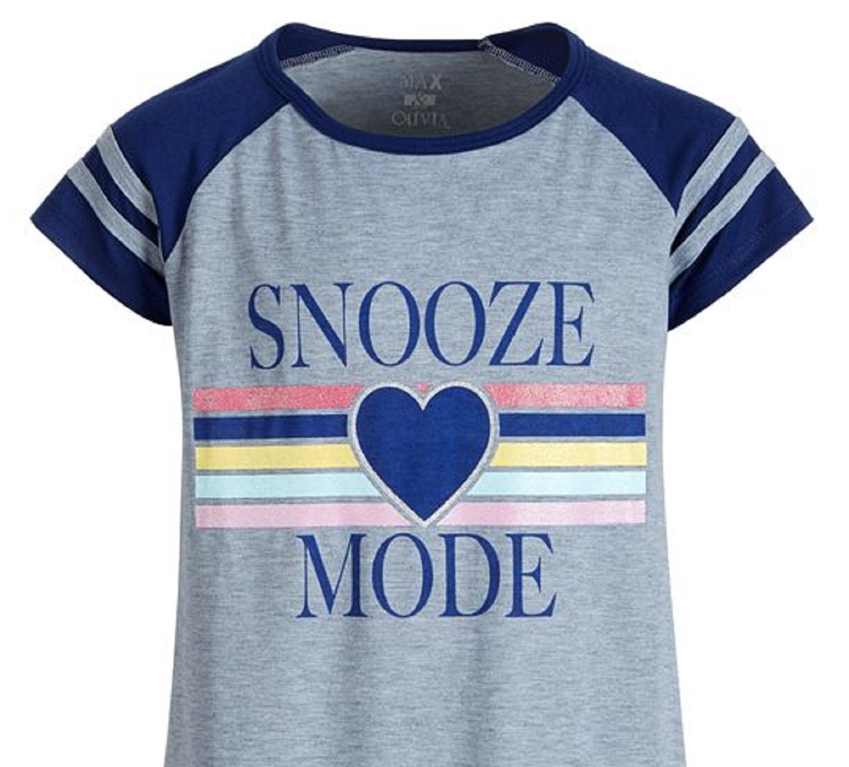 Camisola raglan com estampa gráfica para meninas Max &amp; Olivia Little &amp; Big, cinza, tamanho M (7-8)