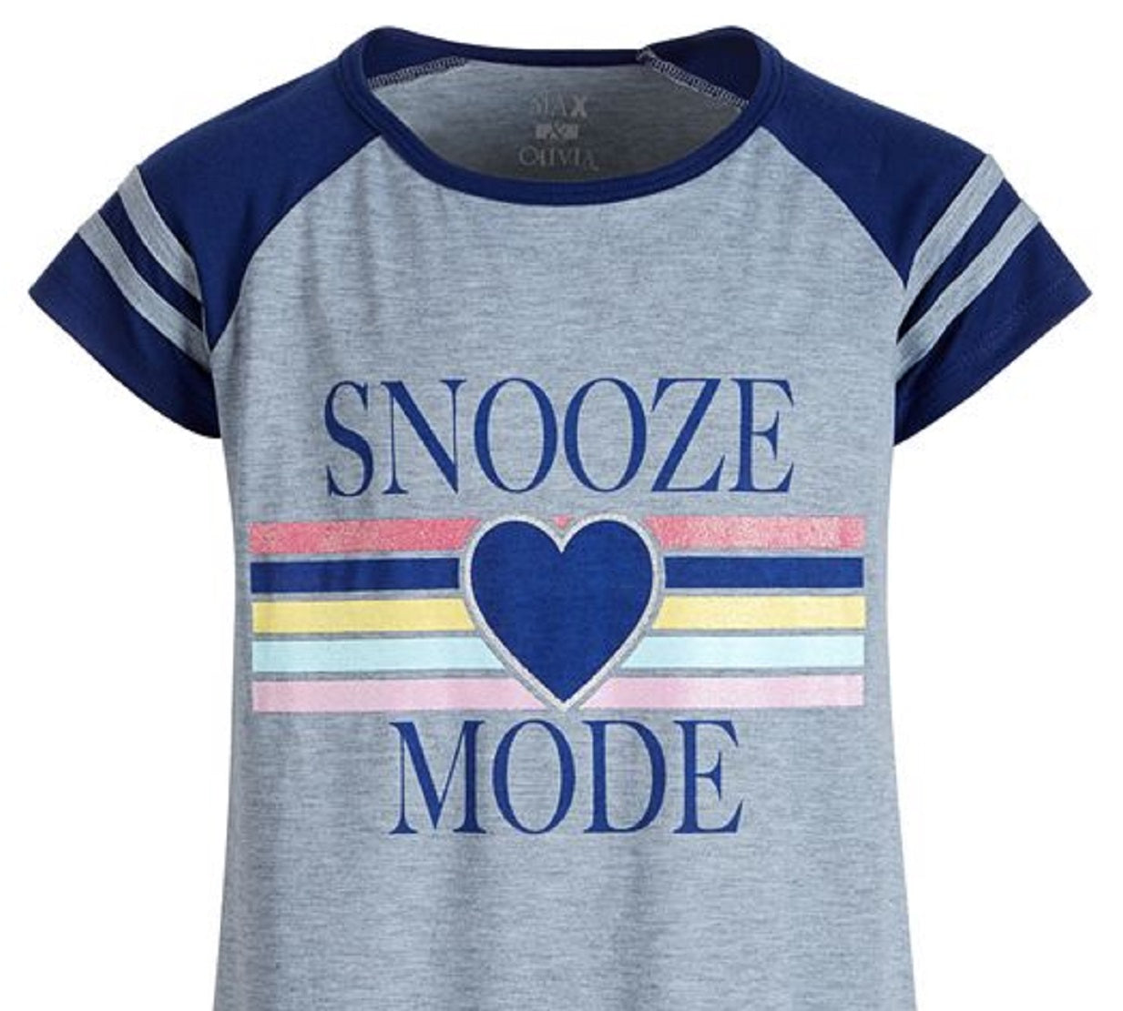 Camisola raglan com estampa gráfica para meninas Max &amp; Olivia Little &amp; Big, cinza, tamanho GG (14-16)