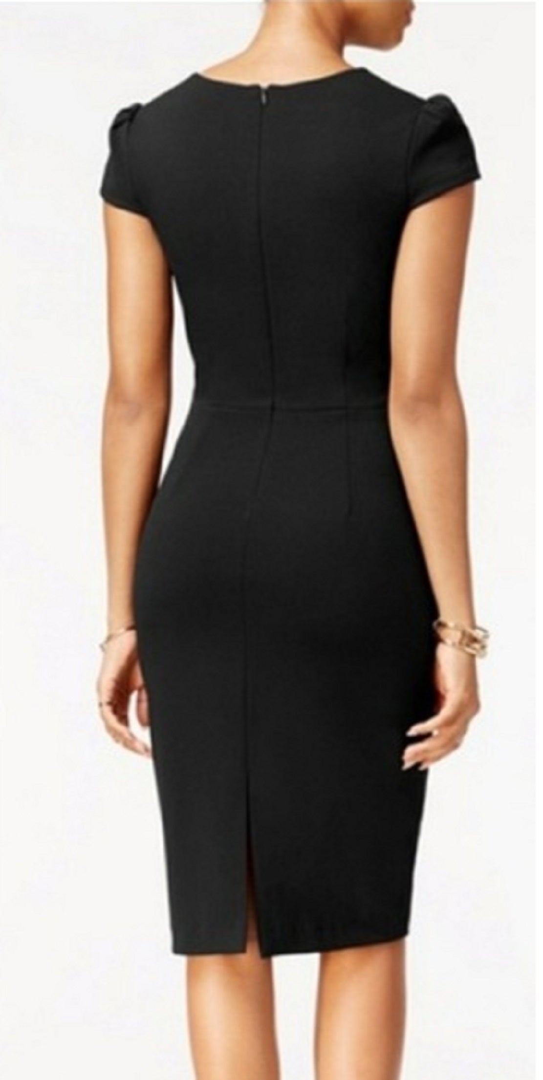 Vestido feminino Betsey Johnson com manga bufante e estampa de mergulho, preto, tamanho 0