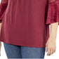 Blusa feminina Devore com acabamento em crochê, tamanho 2X, coleção NY, vermelha