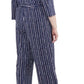 Macacão feminino NY Collection com manga 3/4 e cinto, azul, tamanho 3X