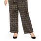 Macacão feminino plus size NY Collection com amarração frontal e decote em V, preto, tamanho 1X